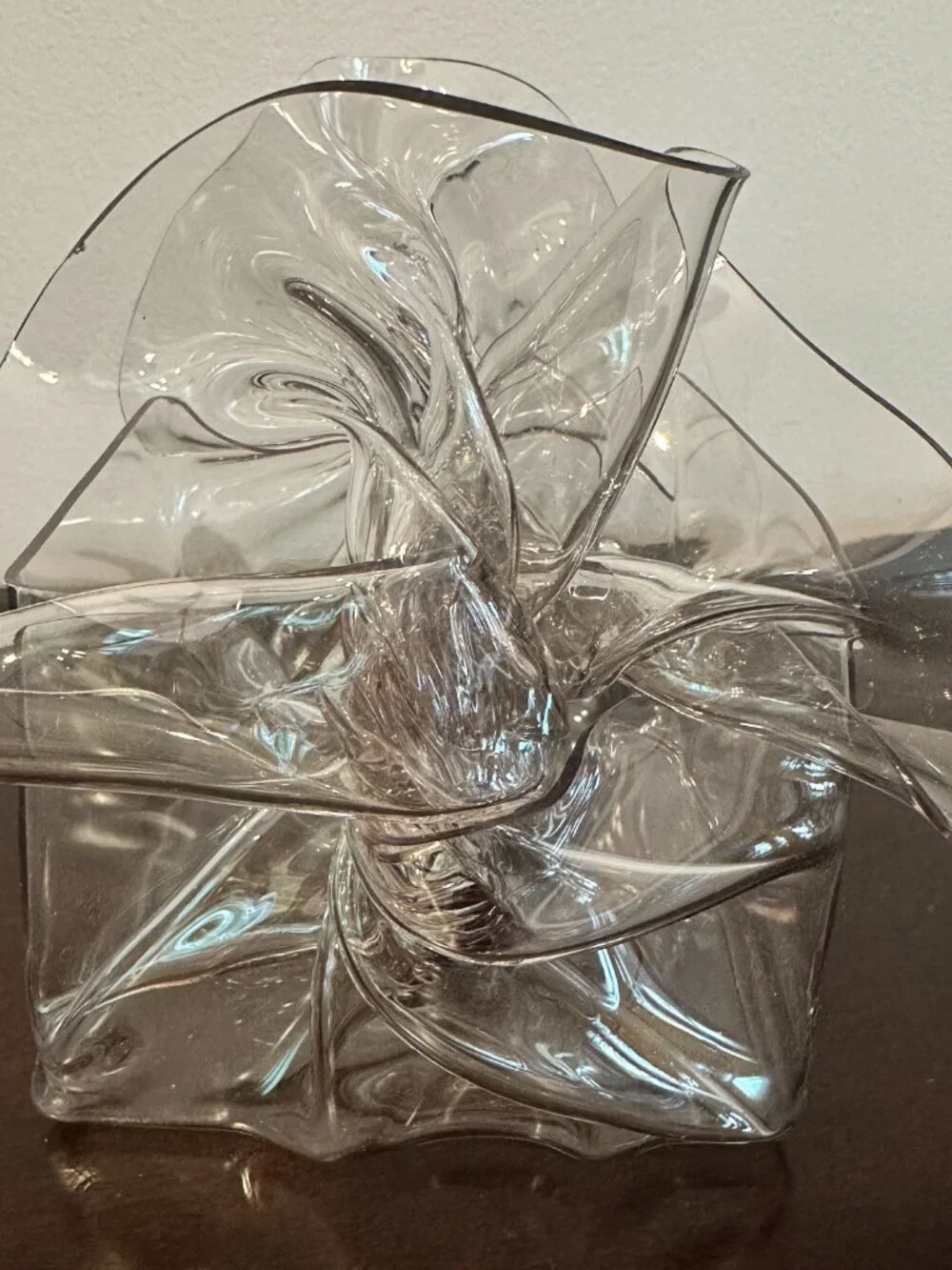 1992 VTG Hand Signed Modernist Lucite Handkerchief Napkin Holder by C.T. Design